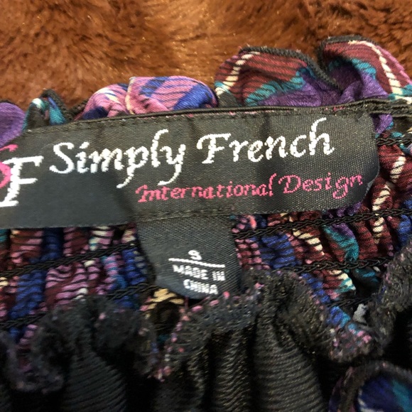 Simply French Purple Plaid Blouse Small. - Picture 4 of 5